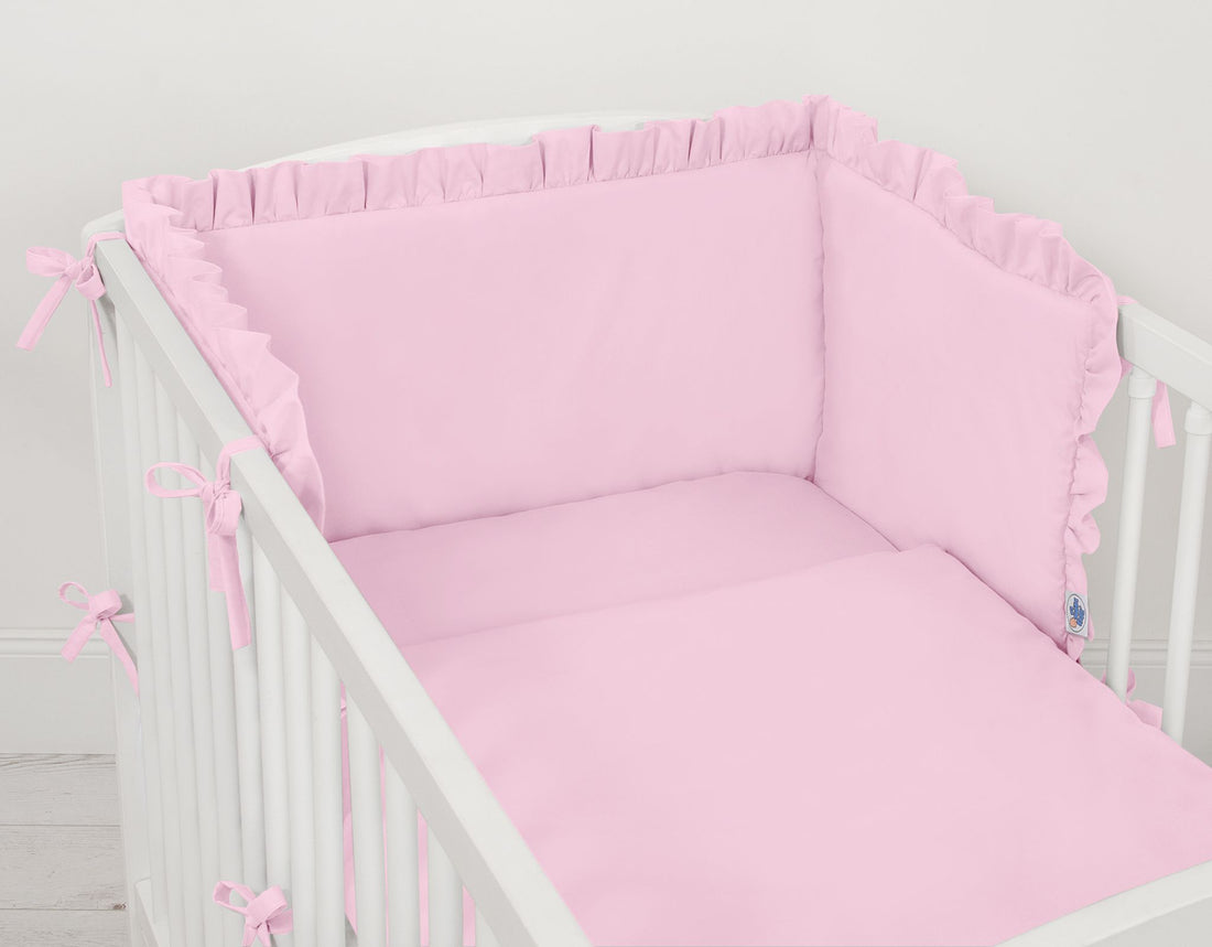Universele babybedbumper, ledikantbeschermer, optimale bescherming en comfort - roze