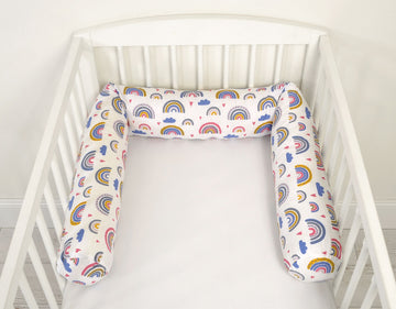 Universele roller bumper babybed – bedrandbeschermer – OekoTex katoen, anti-allergisch, flexibel