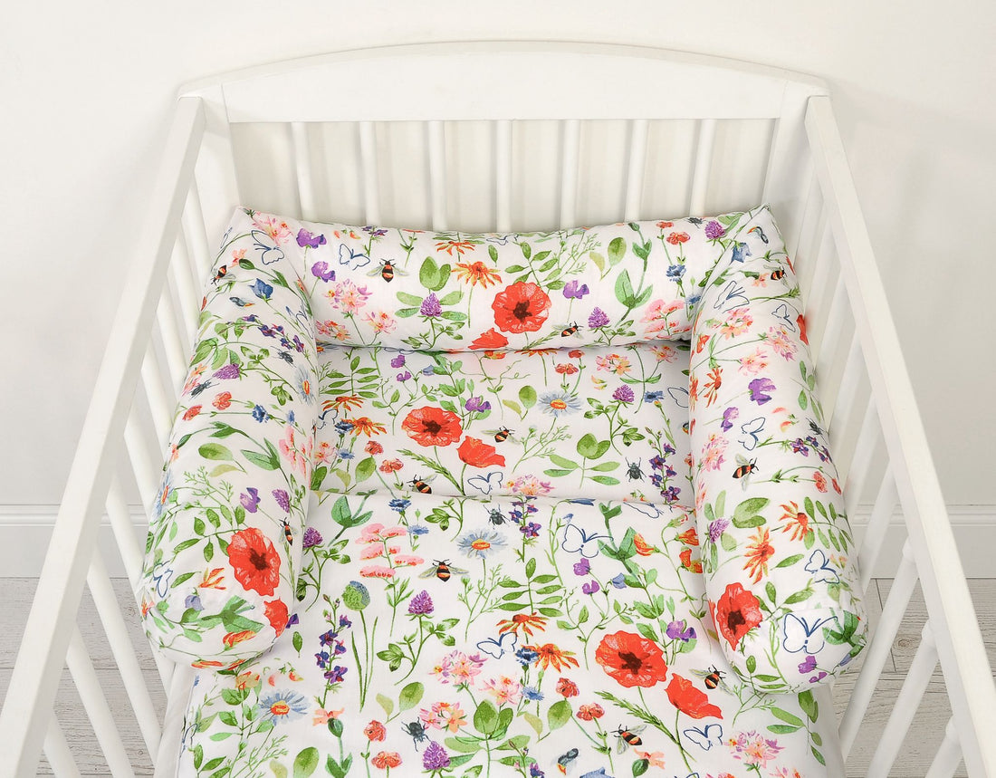 Rullskydd för babysäng - skyddsskydd - flexibel och mjuk, optimalt skydd och komfort