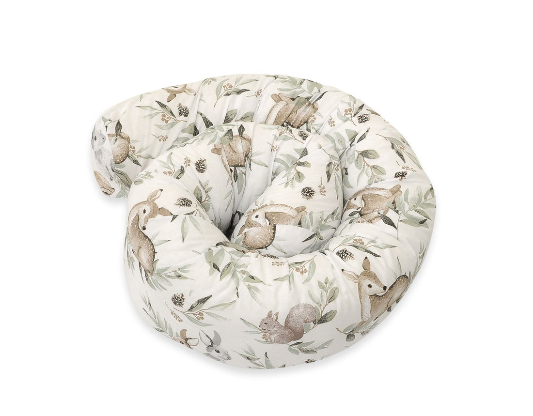 Universele roller bumper babybed - bedrandbeschermer - extra bescherming en comfort - Woodland Olive