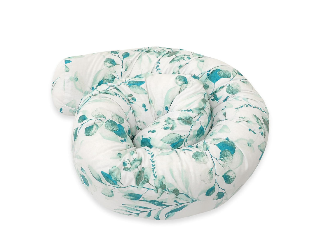 Universele roller bumper babybed – bedbumper – anti-allergisch & OekoTex katoen – Eucalyptus Mint