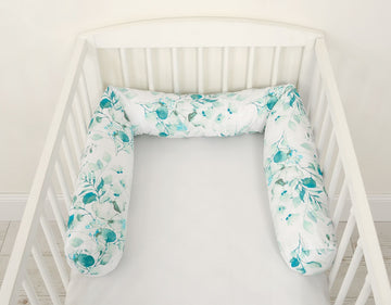 Universele roller bumper babybed – bedbumper – anti-allergisch & OekoTex katoen – Eucalyptus Mint