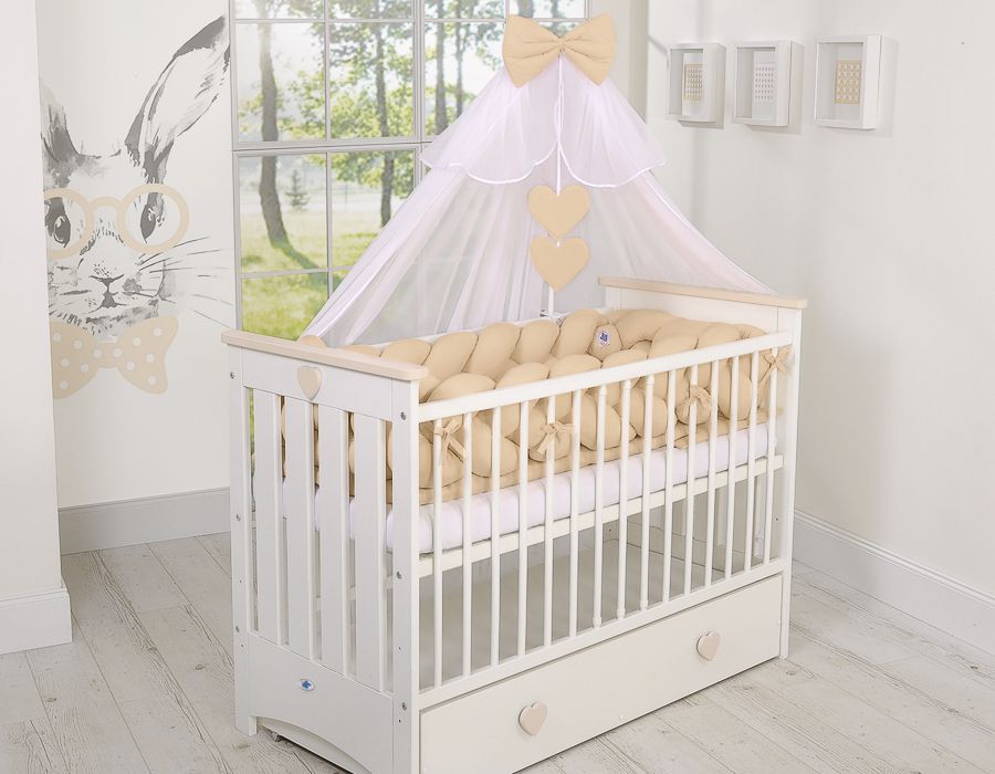 Knutskydd XXL – vävt spjälsängsnät – optimalt skydd – 100 % bomull