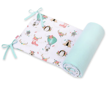 Universele babybed bumper - stootrand - dubbelzijdig & anti-allergisch, past op 60x120/70x140 cm