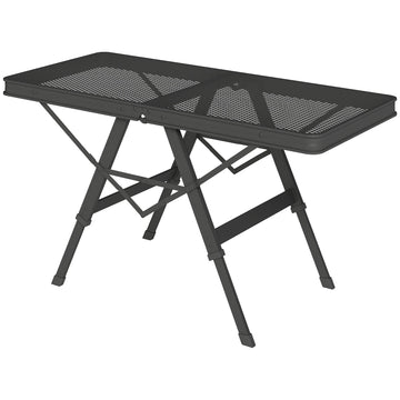 Verstelbare campingtafel | Kleur: Zwart | Afmetingen: 40.5x90x48/58 cm