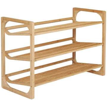Bamboe schoenenrek voor 9 paar schoenen | Kleur: Naturel | Afmetingen: 76x33x51 cm