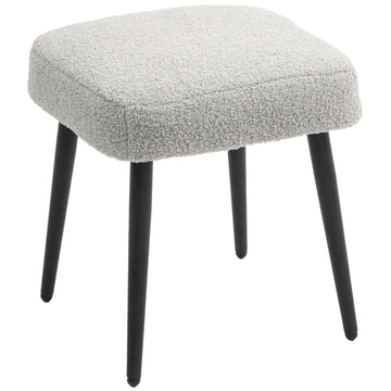 Poef met cashmere-look en zachte bekleding | Kleur: Lichtgrijs | Afmetingen: 42x42x47 cm