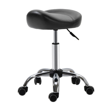 Elegante salonkruk - Verstelbare werkkruk | Kleur: Zwart | Afmetingen: 48x48x54-69 cm