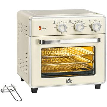 Mini oven 20L - Heteluchtoven, grill & airfryer | Kleur: Crèmewit | Afmetingen: 37.7x36x34.5 cm