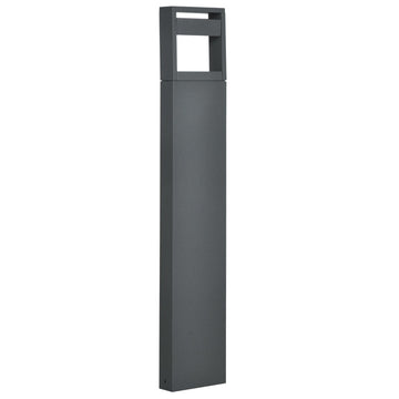 LED tuinlamp - Buitenlamp met warm wit licht | Kleur: Donkergrijs | Afmetingen: 5x16x90 cm