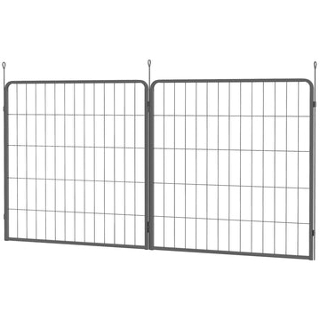 2-delige uitbreidingsset voor hondenren - Puppyrenpanelen | Kleur: Zwart | Afmetingen: 80x80x1.5 cm