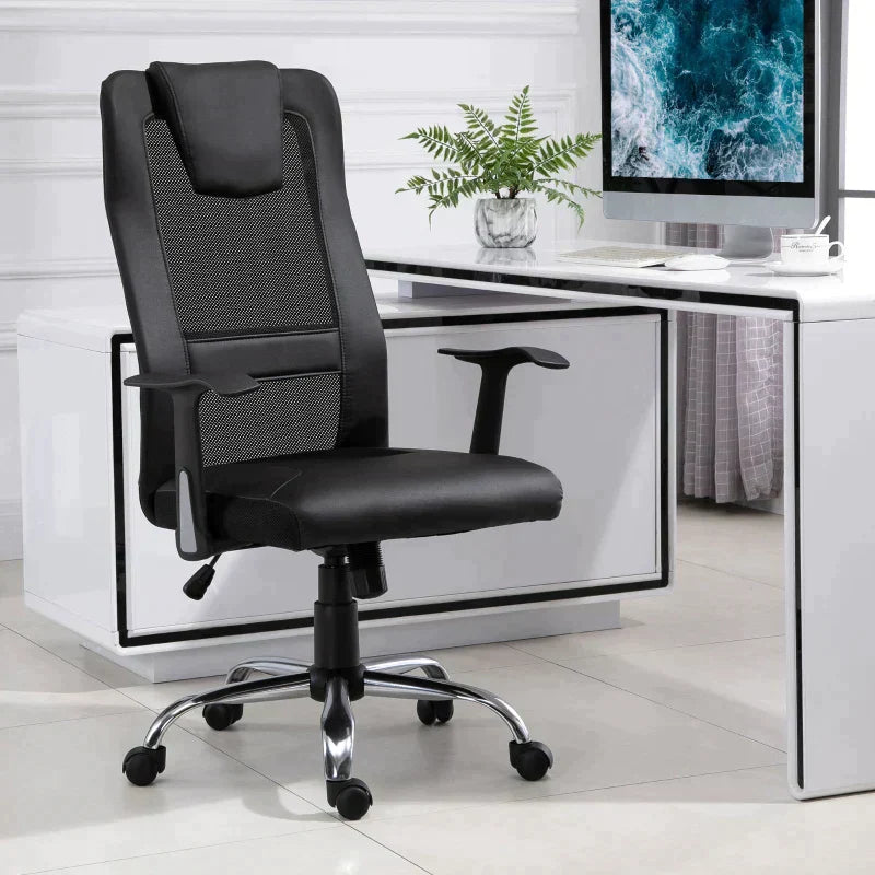 Ergonomischer Bürostuhl mit Lordosenstütze | Farbe: Schwarz | Maße: 73x66x108-118 cm