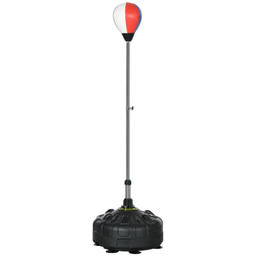 Ponsbal met standaard - Reflexbal | Kleur: Rood+Zwart | Afmetingen: 48x48x147-165 cm