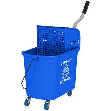 Mopemmer 20 liter met wringer en wielen | Kleur: Blauw | Afmetingen: 27x60x70.5 cm