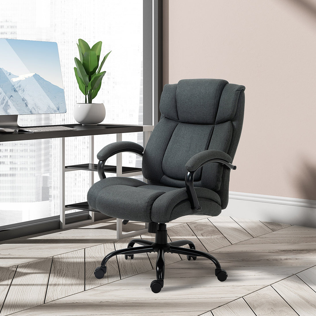Ergonomische bureaustoel | Kleur: Grijs | Afmetingen: 72.5x83x110-118 cm