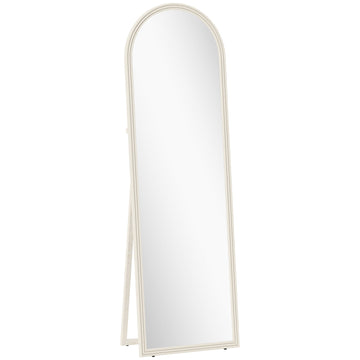 Passpiegel 50x160 cm met witte boog | Kleur: Wit | Afmetingen: 50x3.7x160 cm