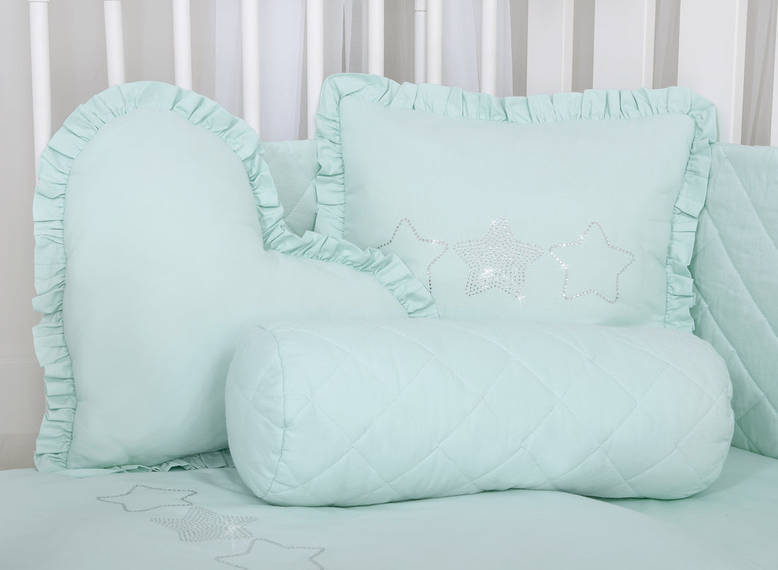 Dekorativ kudde - prydnadskudde - optimalt stöd, bomull, mintgrön, 40x40 cm