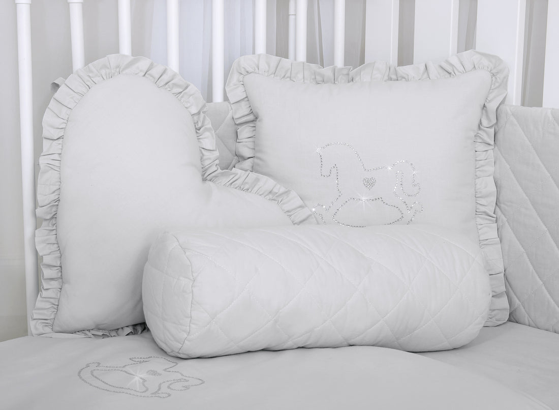 Dekorativ rullkudde - dekorativ kudde - bra stöd och andningsbar - grå - bomull