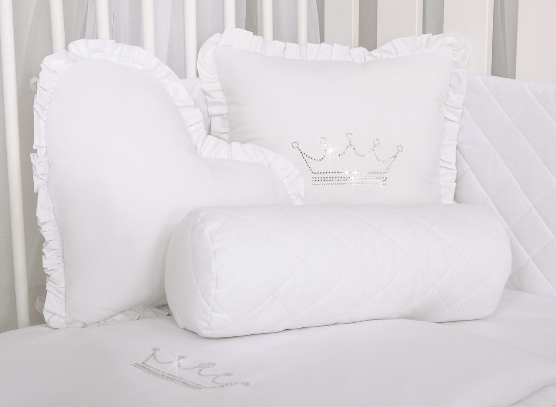 Dekorativ rullkudde - dekorativ kudde - optimalt stöd och luftcirkulation - vit bomull