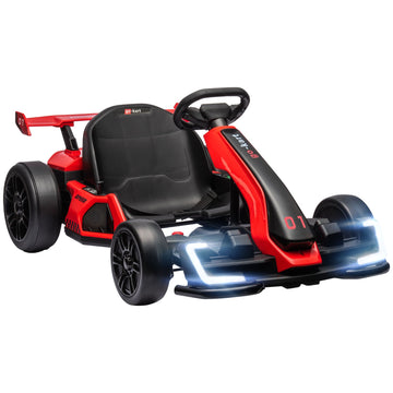 Elektrische kindergo-kart 24V - Verstelbare stoel | Kleur: Rood, Zwart | Afmetingen: 76x120x53,5 cm