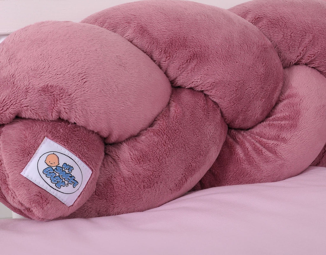 Flätad knutskydd - sängkantskydd - mjukt, säkert och dekorativt, 180 cm