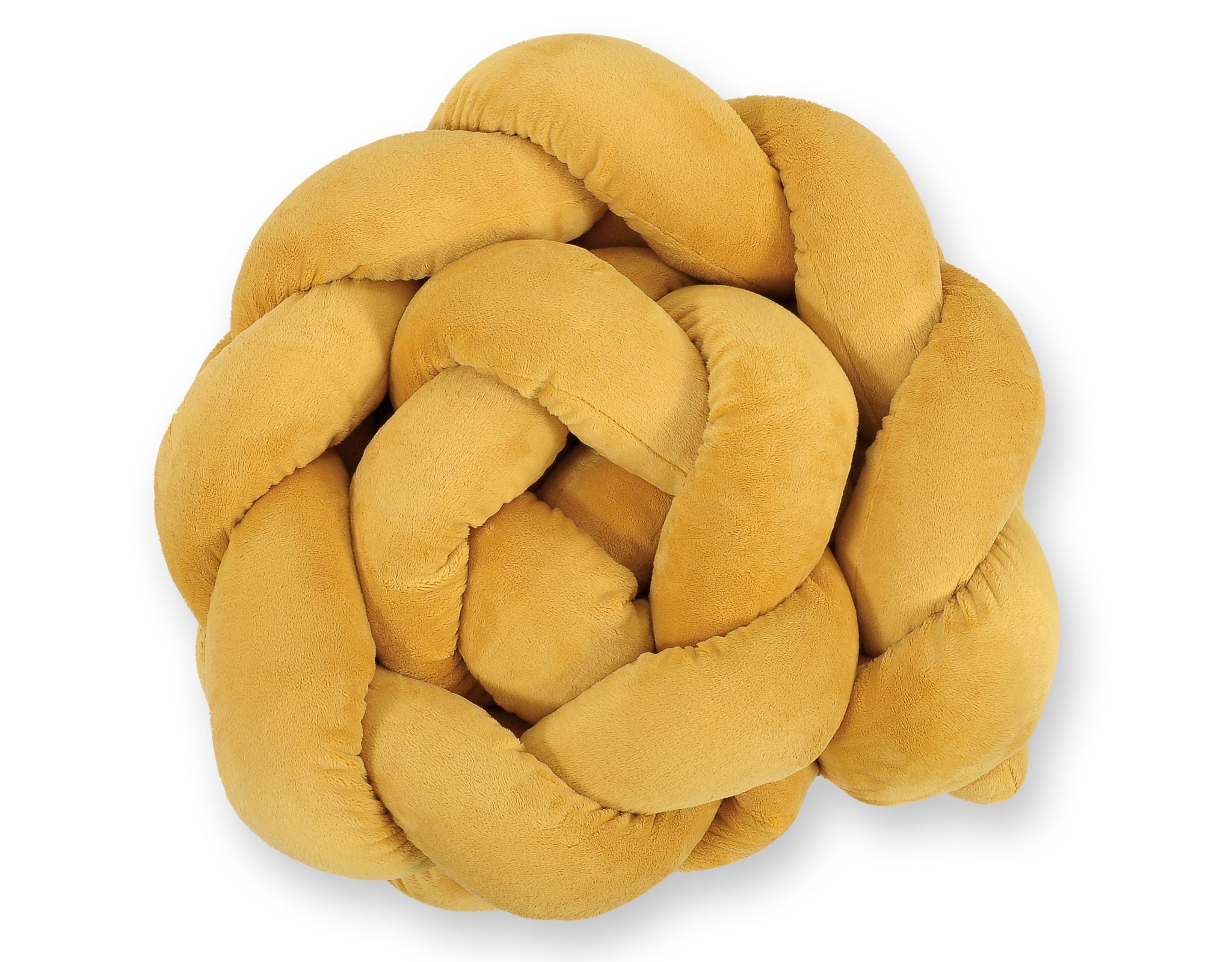 Flätad knutstötskydd, spjälsängsskydd, mjukt skydd för baby, Minky, 180 cm, honungsgul