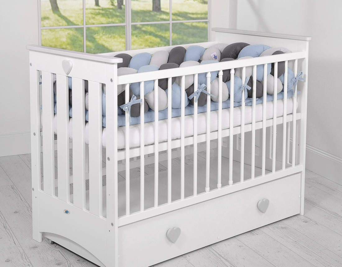 Knutskydd XXL - flätad spjälskydd - extra mjuk och andningsbar - bomull - 360 cm