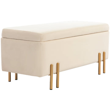 Gestoffeerde opbergbank met verborgen opbergruimte | Kleur: Bruin | Afmetingen: 100x40x42 cm
