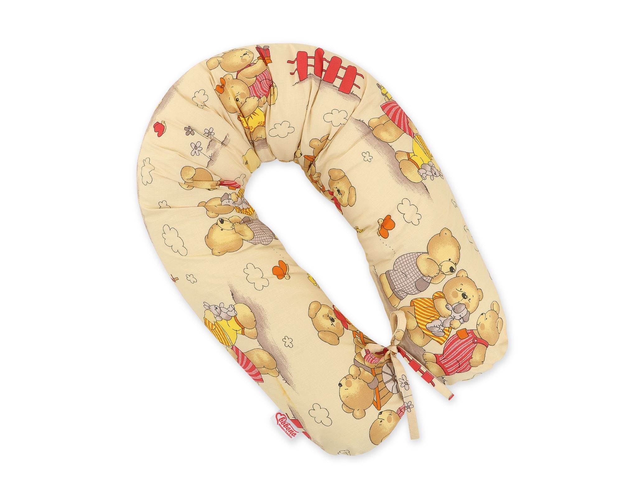 Zwangerschapskussen - voedingskussen - optimale steun - afneembare hoes - teddies op beige