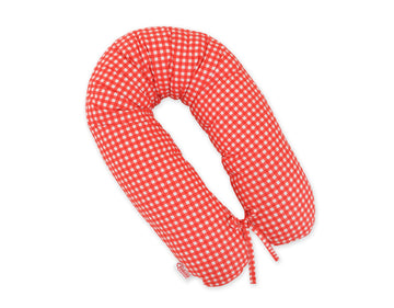Zwangerschapskussen – lichaamskussen – ergonomisch, afneembare hoes, rood geruit design