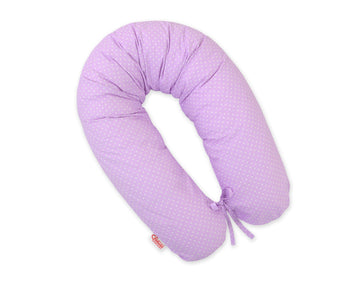 Zwangerschapskussen - Comfortkussen - Ondersteuning zijligging, afneembare hoes, lila polka dots