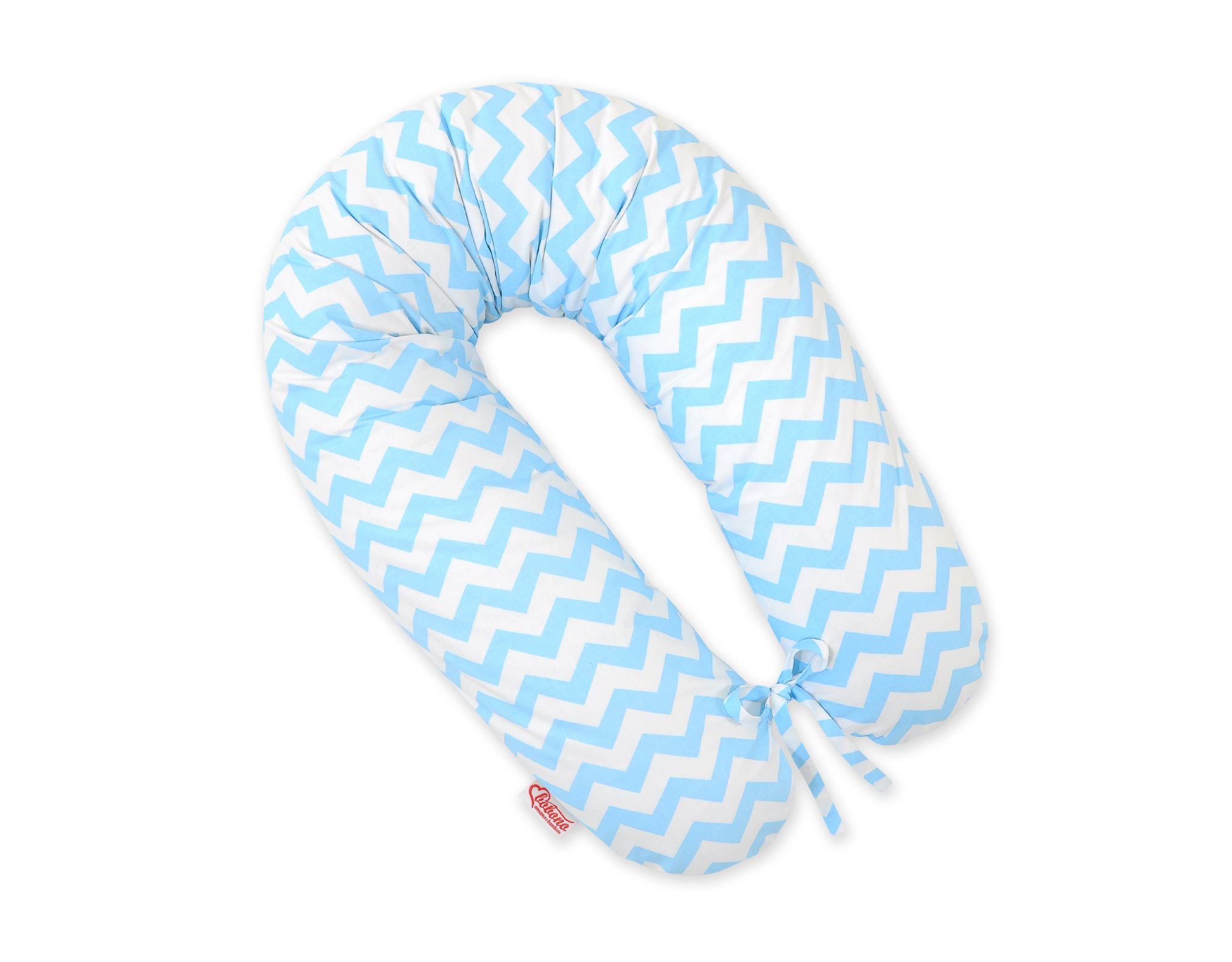 Zwangerschapskussen, voedingskussen, extra lang & afritsbare hoes - 170 cm - Chevron blauw