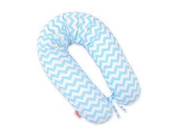 Zwangerschapskussen, voedingskussen, extra lang & afritsbare hoes - 170 cm - Chevron blauw