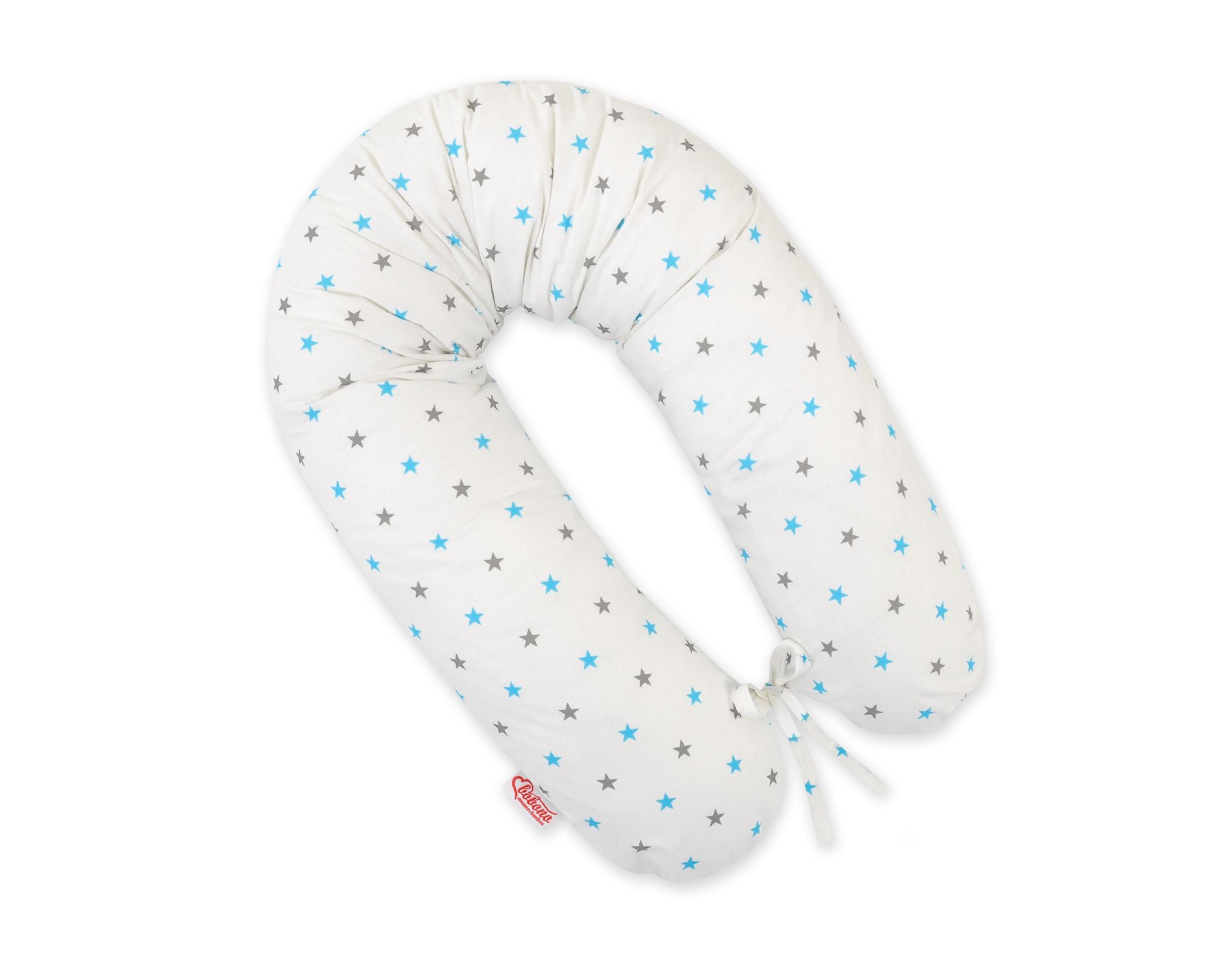 Zwangerschapskussen, lichaamskussen, extra lang en wasbare hoes - Sterren turquoise-grijs