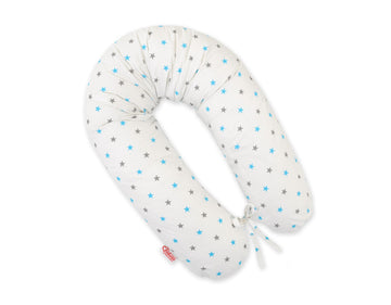 Zwangerschapskussen, lichaamskussen, extra lang en wasbare hoes - Sterren turquoise-grijs