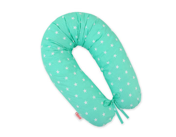 Zwangerschapskussen - lichaamsondersteunend kussen - afneembare hoes, 170 cm, mint sterren