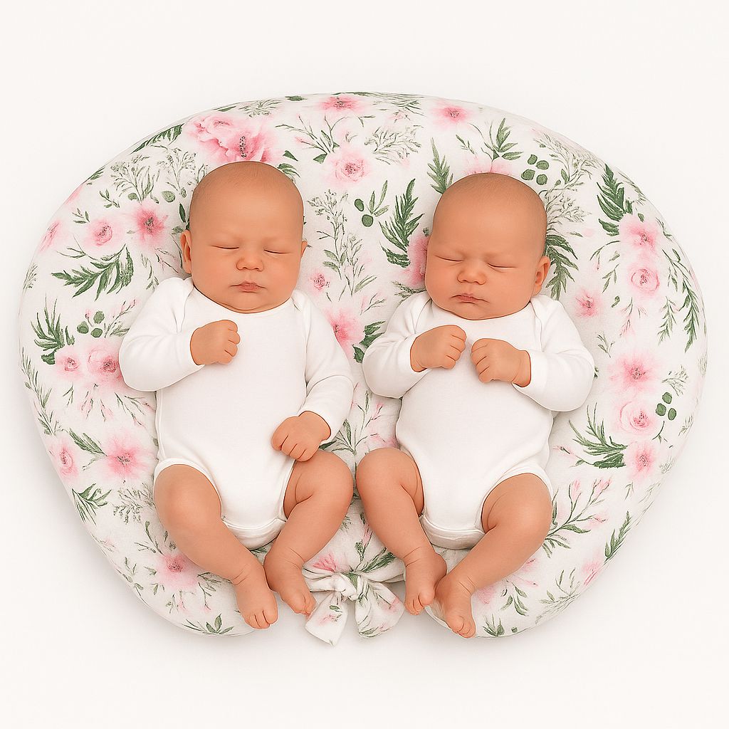 Twin voedingskussen - borstvoedingskussen - ergonomisch comfort, rugondersteuning, wasbare hoes