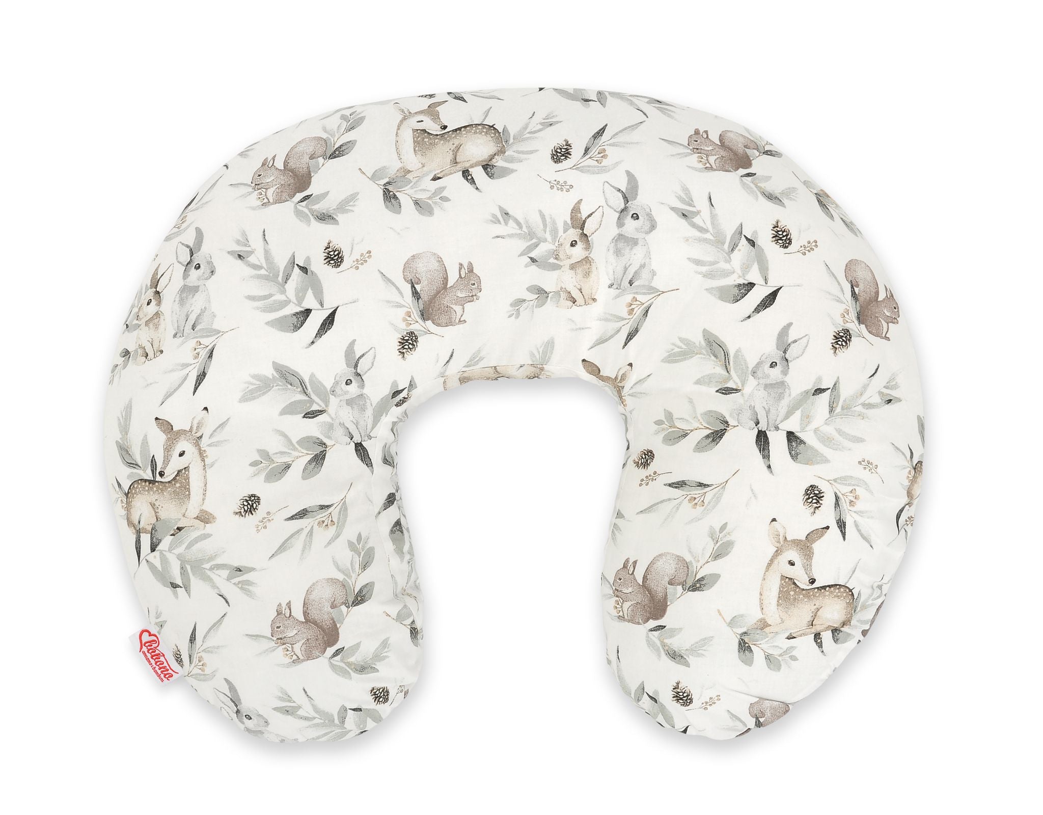 Voedingskussen, borstvoedingskussen, ergonomisch comfort – Woodland Olive – wasbare hoes
