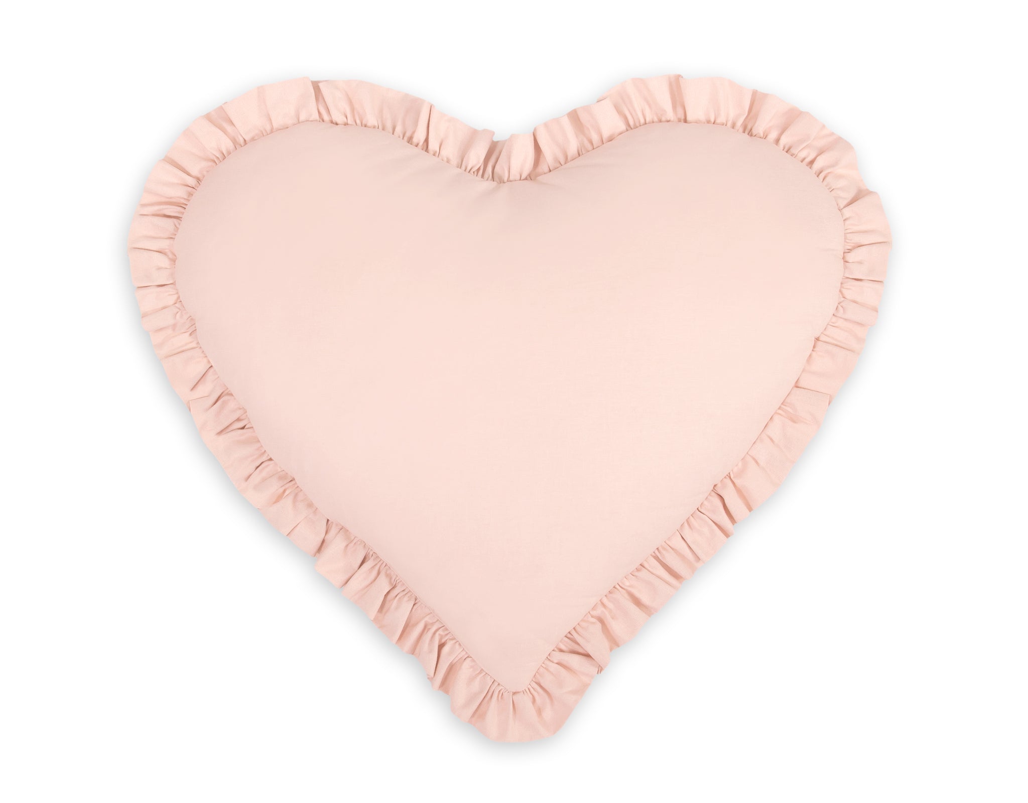 Hjärtformad dekorativ kudde - bekvämt stöd, puderrosa, bomull