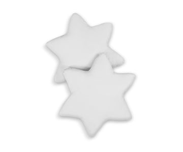 Set med 2 prydnadskuddar – grå stjärnformade kuddar – andningsbar och allergivänlig fyllning