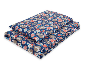 Baby beddengoed set - katoenen dekbedovertrek - huidvriendelijk & zacht – 2-delig – vos blauw