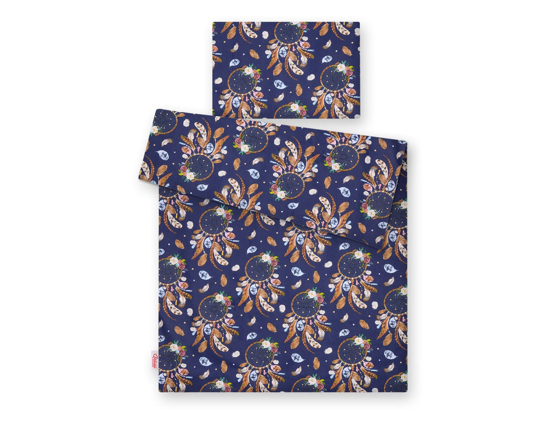 2-delige babybeddengoedset – wiegset – 100% katoen, huidvriendelijk, 135x100 cm, donkerblauw