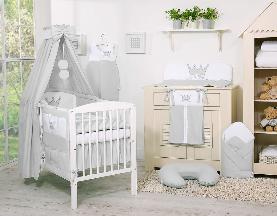 5-delige kinderbedset - baby beddengoed - met baldakijn voor een koninklijke kinderkamer