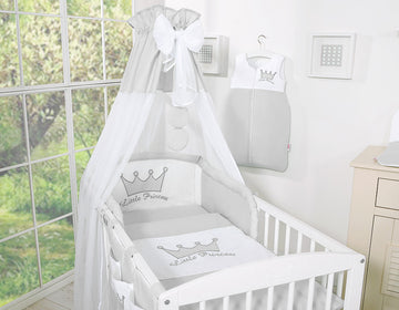 5-delige kinderbedset - baby beddengoed - met baldakijn voor een koninklijke kinderkamer