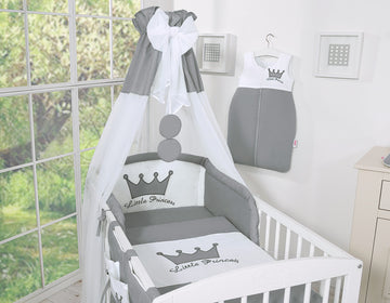 Beddengoed set 5-delig – wiegenset – zachte stof – complete babykamer hemelset