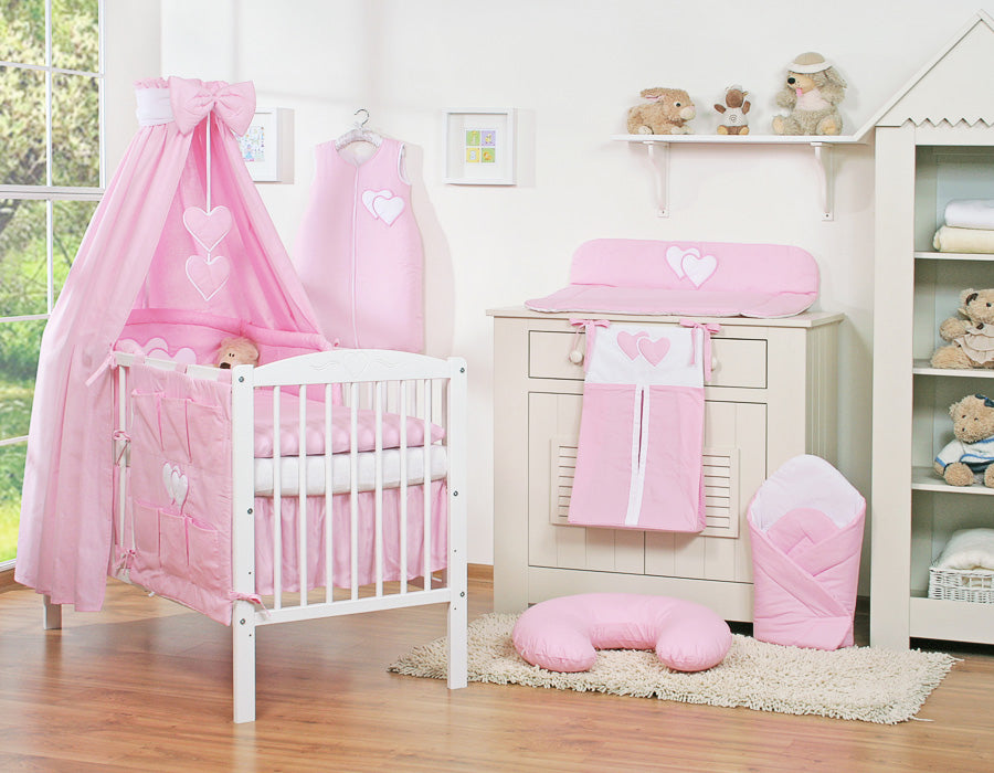 Babylagingset 5-delig, babybeddengoed, rustgevende slaap met canopy en zachte katoen