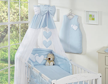 5-delige babybeddengoedset, kinderbedset, huidvriendelijk katoen met canopie