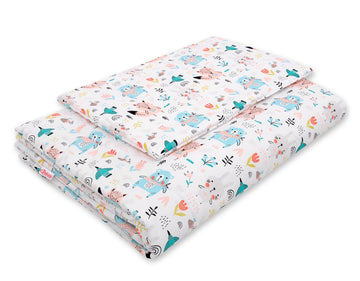 Beddengoedset 2-delig - baby dekbedset - ademend & zacht katoen - 120x90 cm - blauwe teddyberen