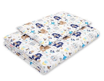 2-delig beddengoedset - baby dekbedset - extra zacht & vormvast, 135x100 cm, marineblauw