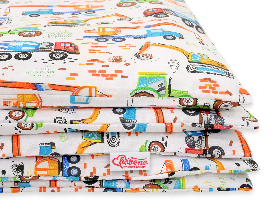 Baby beddengoed set, wiegset – 100% katoen, huidvriendelijk, bouwplaats ontwerp, 2-delig